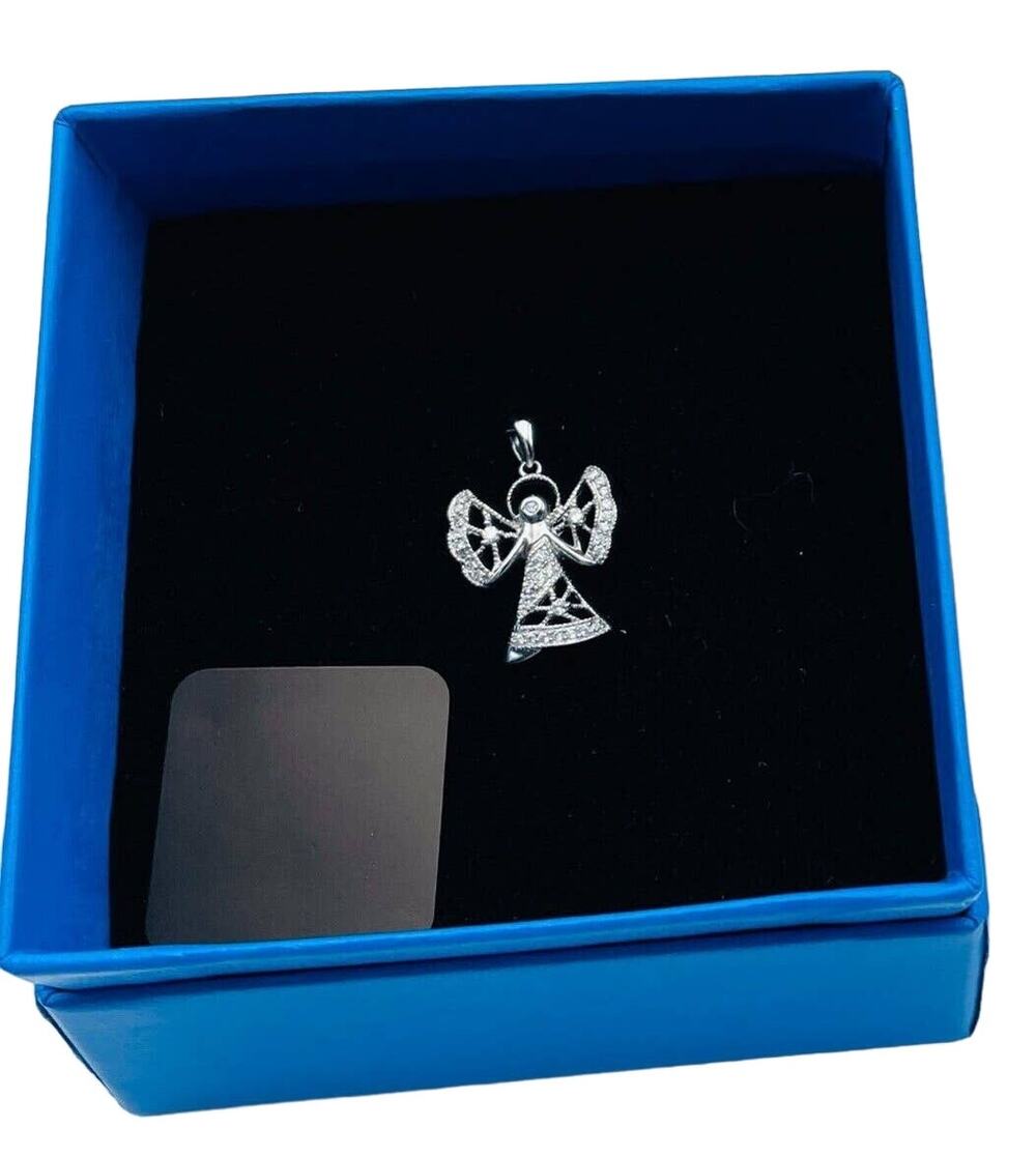 Michael Anthony Sterling Silver CZ Angel Charm Pendant 925 New in Box Jewelry